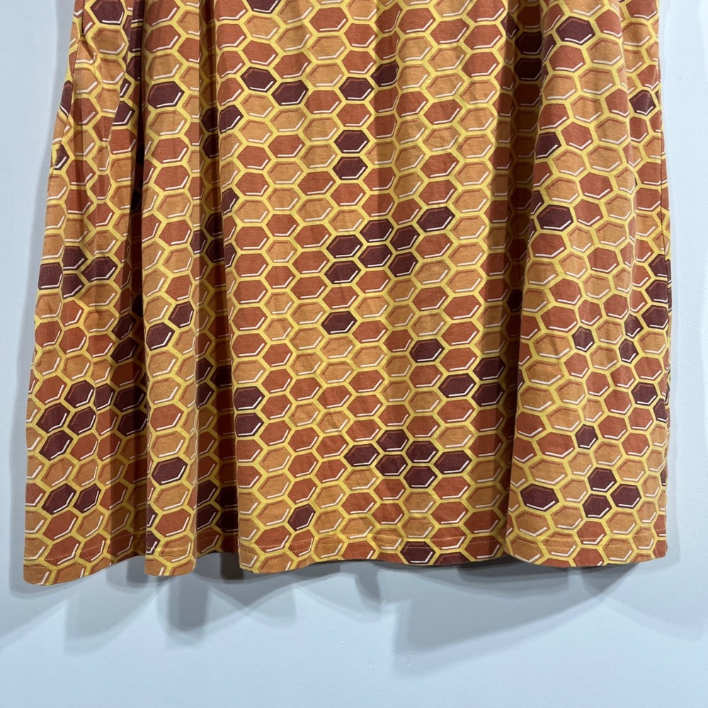 Svaha Honeycomb Print A-Line Skirt Pockets Womens 2x Novelty Bee Organic Cotton - Picture 2 of 14